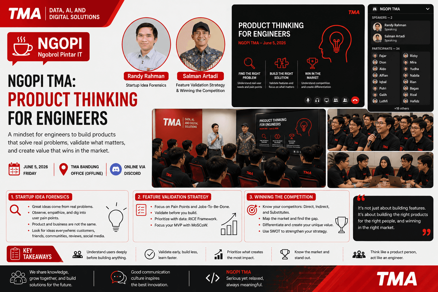 NGOPI TMA: Membangun Pola Pikir Product Thinking untuk Para Engineer