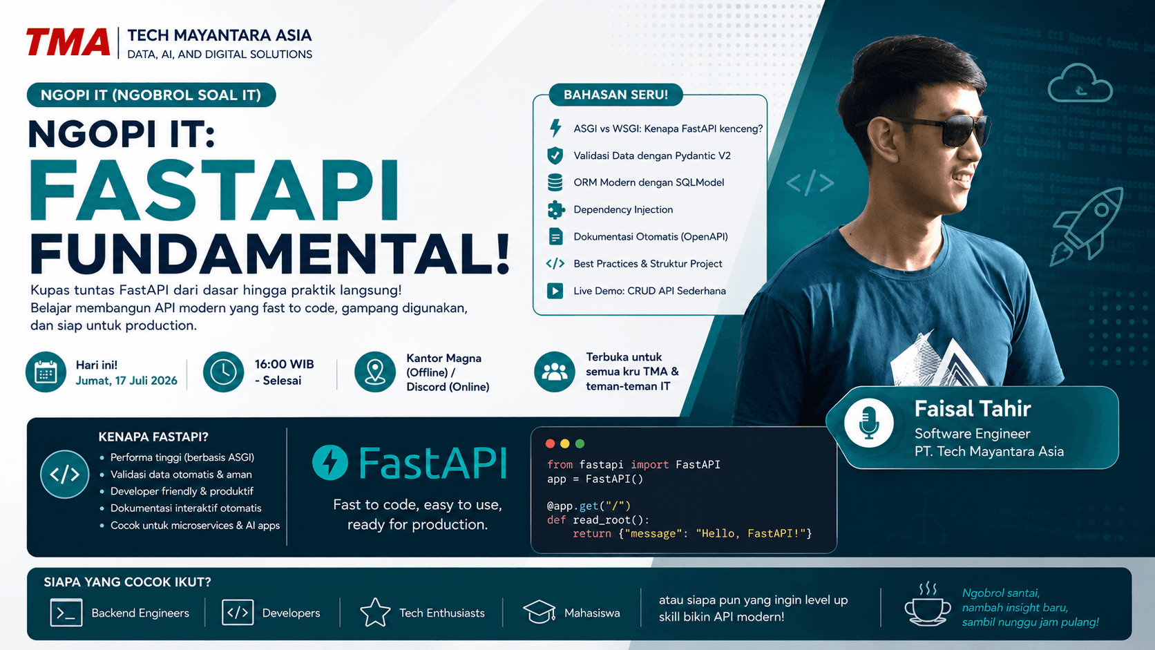 NGOPI IT TMA Bahas FastAPI Fundamental: Membangun API Modern yang Cepat, Aman, dan Siap untuk Era AI