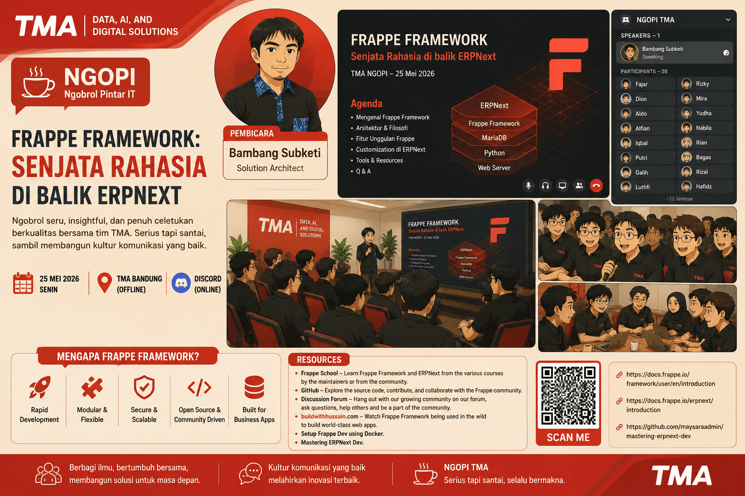 NGOPI TMA Bahas Frappe Framework: Senjata Rahasia di Balik ERPNext